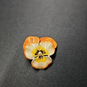 Orange and Yellow Flower Brooch